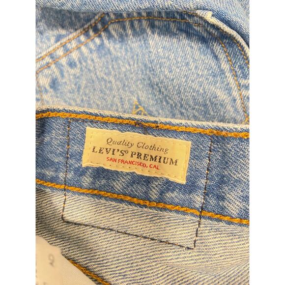 Premium Denim Levi's Festival Cut Out Shorts Capital E, Raw Hem, Button Fly 28 - Picture 9 of 10